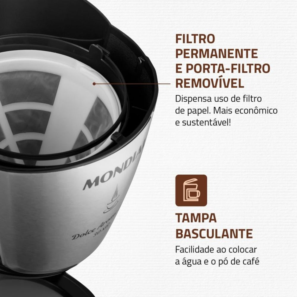 Cafeteira Elétrica Dolce Arome Mondial C-37ji-30x Inox Cafeteira Elétrica Dolce Arome Mondial C-37ji-30x Inox